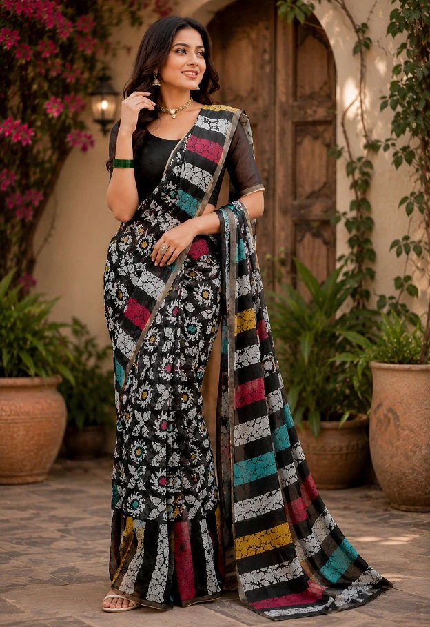 Meera 357 Chanderi Cotton Digital Printed Ready to Wear Saree