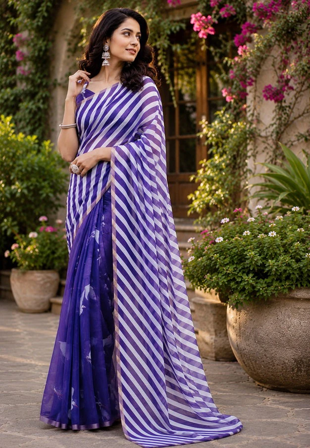 Meera 357 Chanderi Cotton Digital Printed Ready to Wear Saree