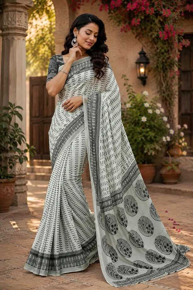 Meera 357 Chanderi Cotton Digital Printed Ready to Wear Saree