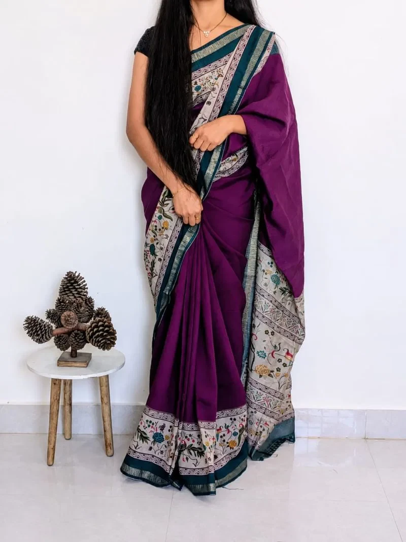 Meraki Vol 10 Mul Cotton Zari Border Saree Collection 5