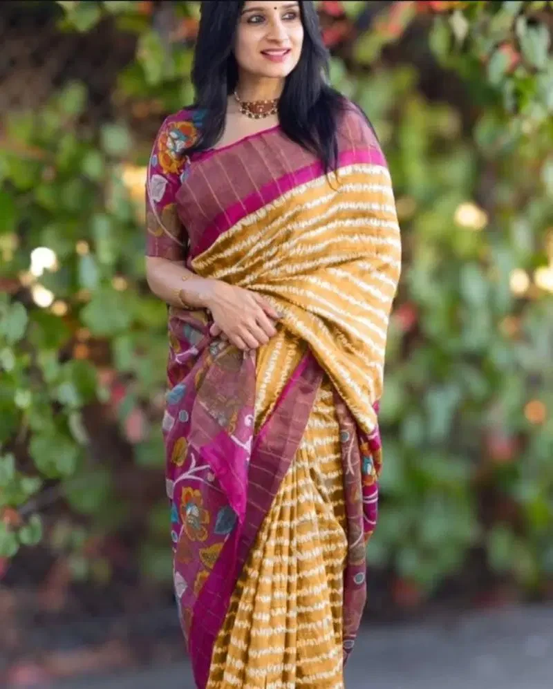 Meraki Vol 11 Soft Tusser Silk Kalamkari Printed Saree Collection