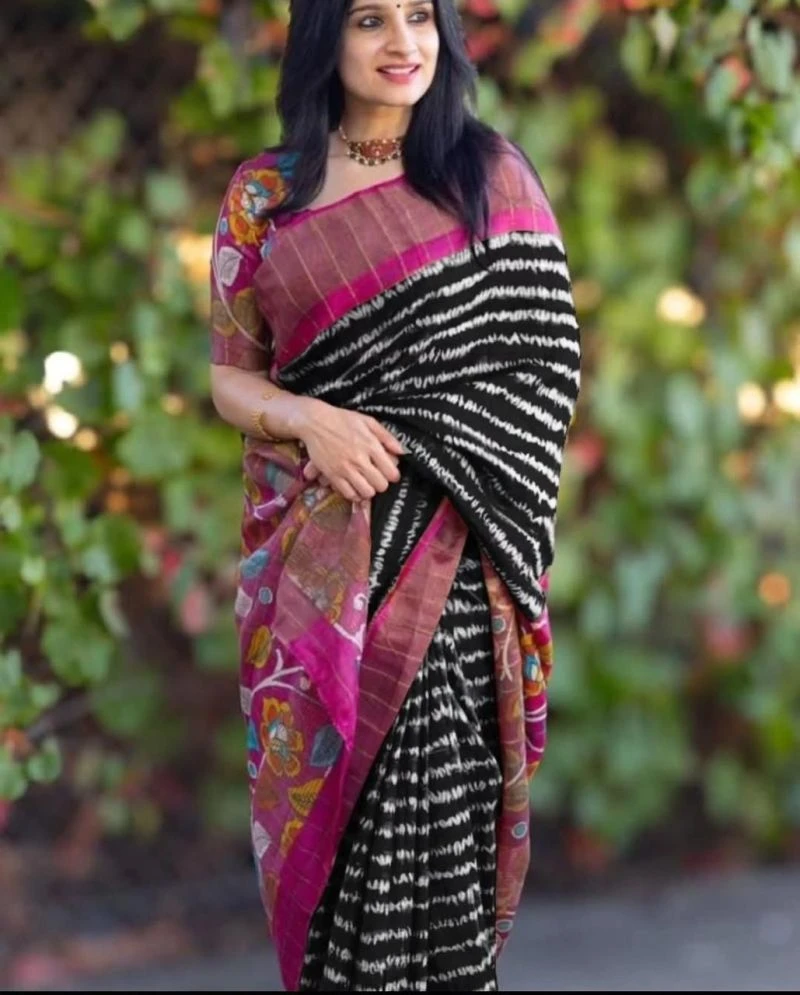 Meraki Vol 11 Soft Tusser Silk Kalamkari Printed Saree Collection 5