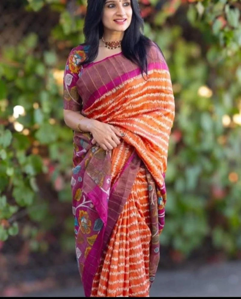 Meraki Vol 11 Soft Tusser Silk Kalamkari Printed Saree Collection 6