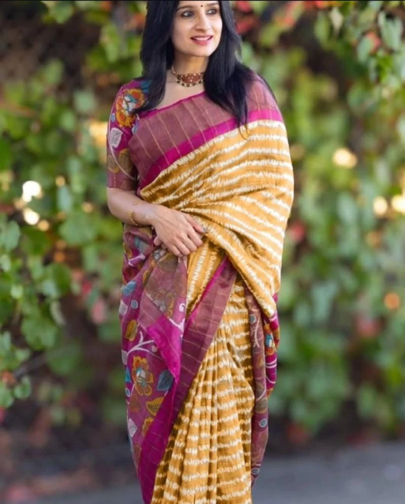 Meraki Vol 11 Soft Tusser Silk Kalamkari Printed Saree Collection 7