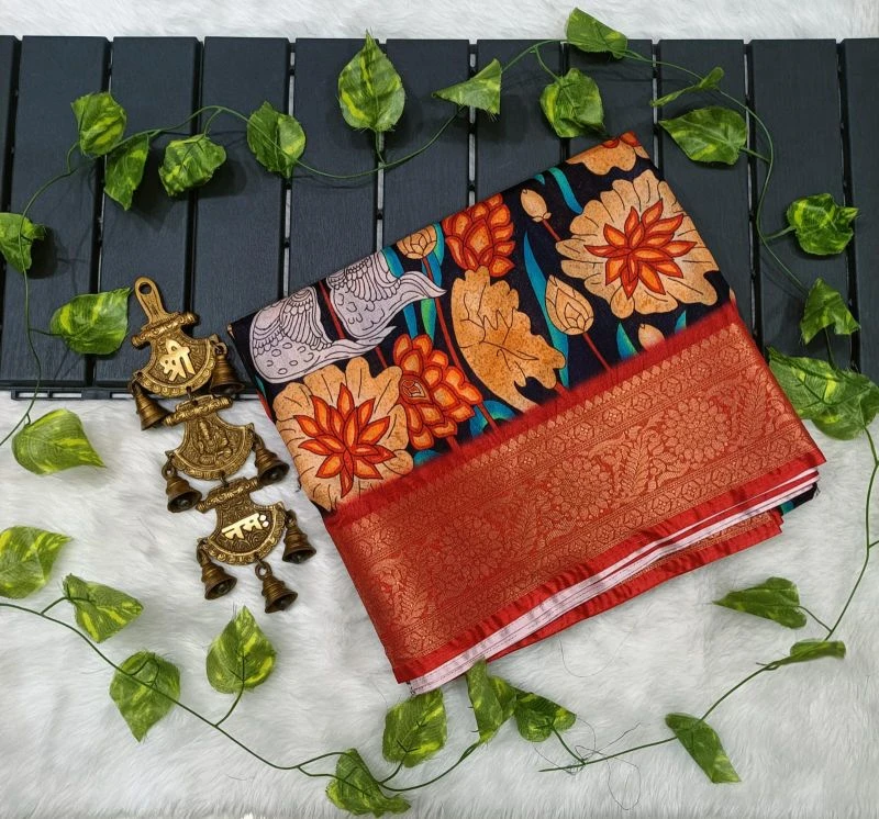Meraki Vol 13 Dola Silk Kalamkari Printed Saree Collection 10