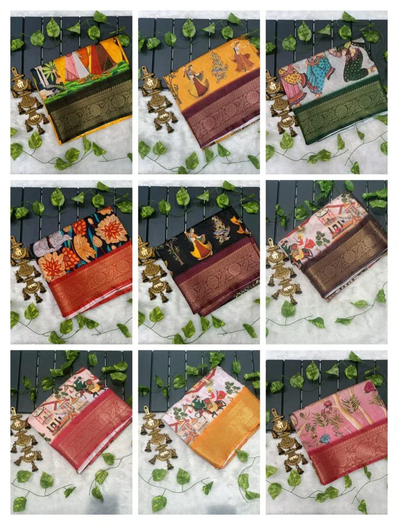 Meraki Vol 13 Dola Silk Kalamkari Printed Saree Collection 3