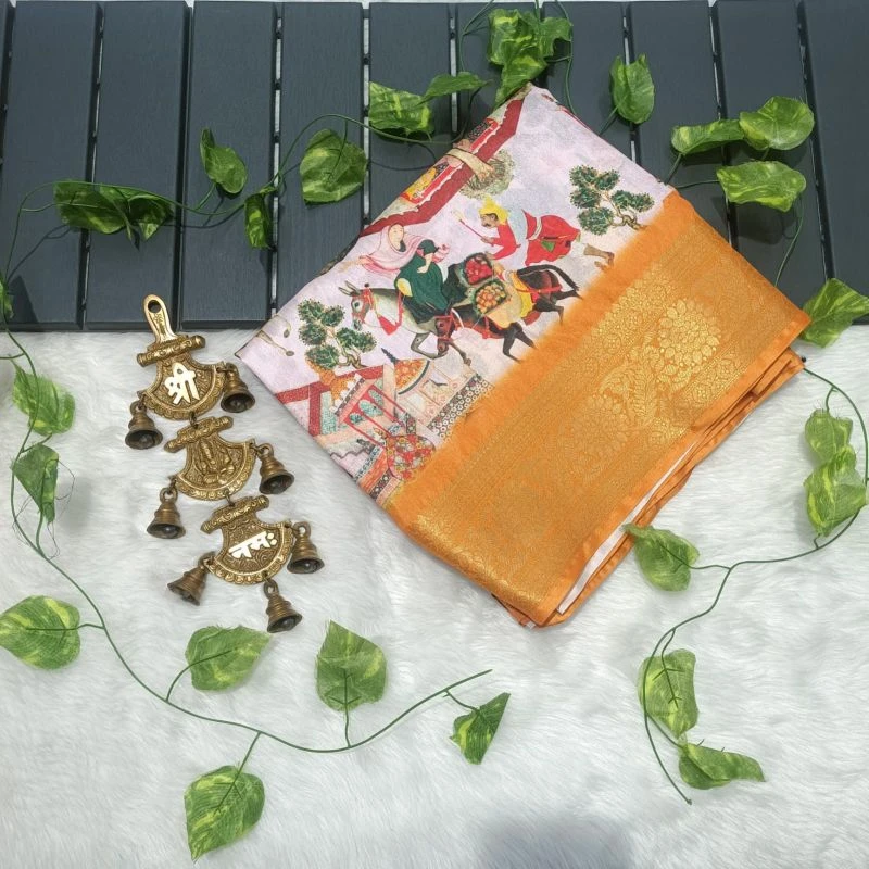 Meraki Vol 13 Dola Silk Kalamkari Printed Saree Collection 9