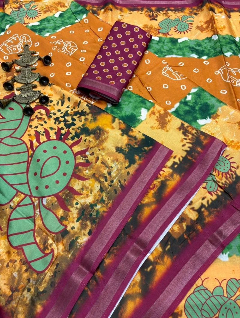 Meraki Vol 14 Mul Cotton Bandhani Printed Saree Collection 2