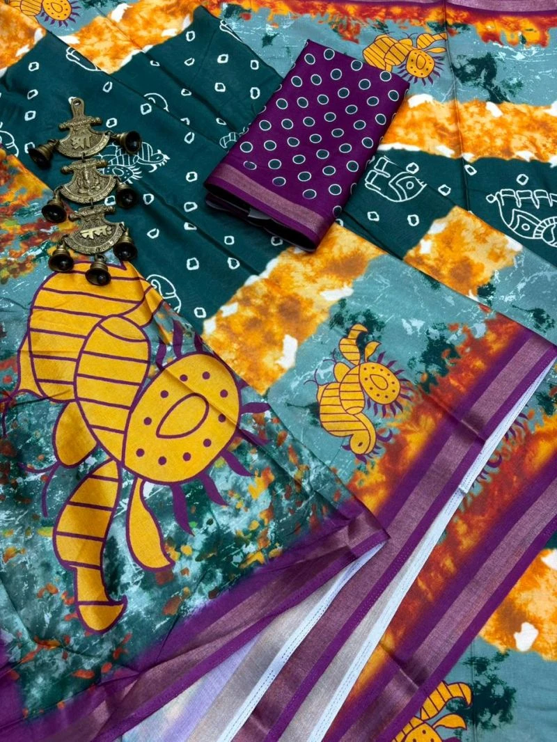 Meraki Vol 14 Mul Cotton Bandhani Printed Saree Collection 3