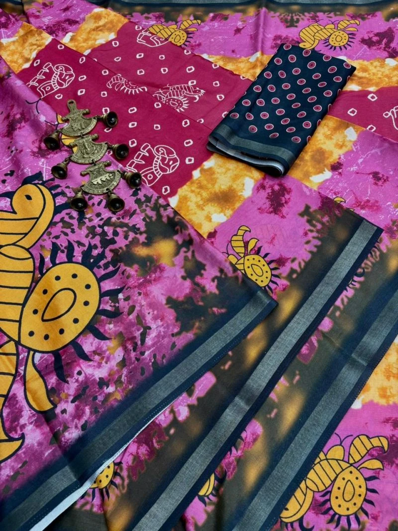 Meraki Vol 14 Mul Cotton Bandhani Printed Saree Collection 4
