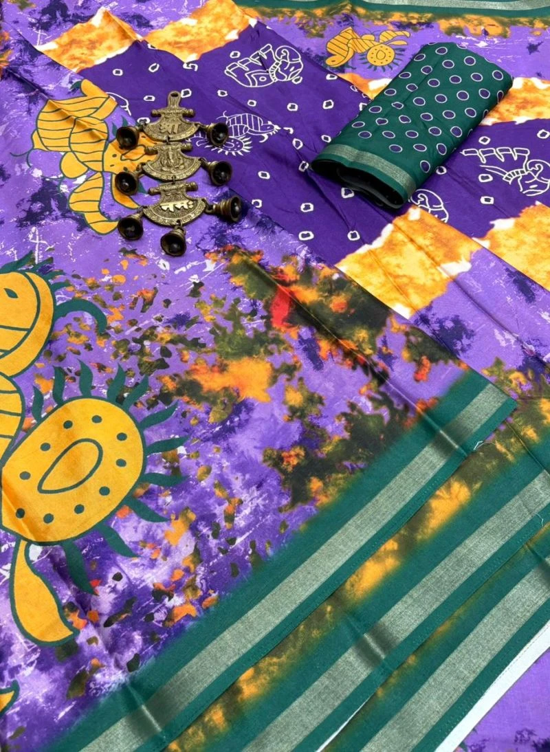 Meraki Vol 14 Mul Cotton Bandhani Printed Saree Collection 5