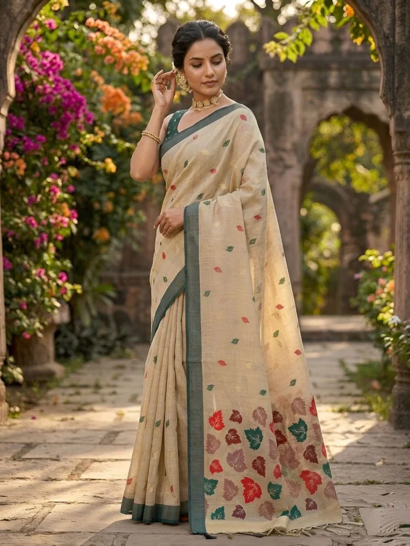 Mv Vis 1 Jamdhani Cotton Silk Floral Printed Saree Collection