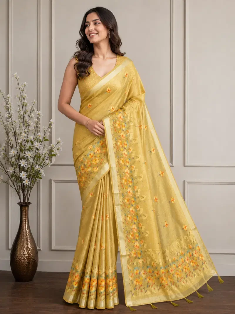 Mv Vis 25 Cotton Simar Floral Printed Elegant Saree Collection 1