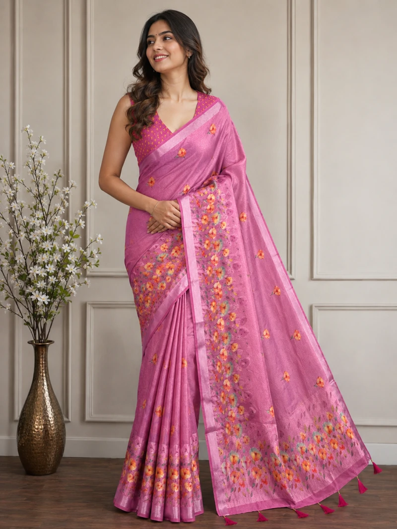 Mv Vis 25 Cotton Simar Floral Printed Elegant Saree Collection 6