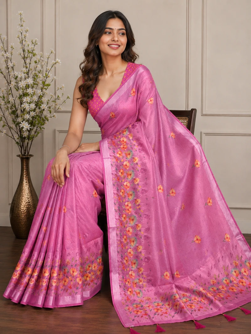 Mv Vis 25 Cotton Simar Floral Printed Elegant Saree Collection 7