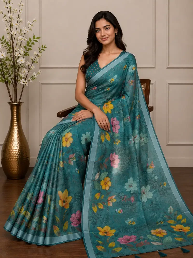 Mv Vis 26 Cotton Simar Floral Printed Saree Collection