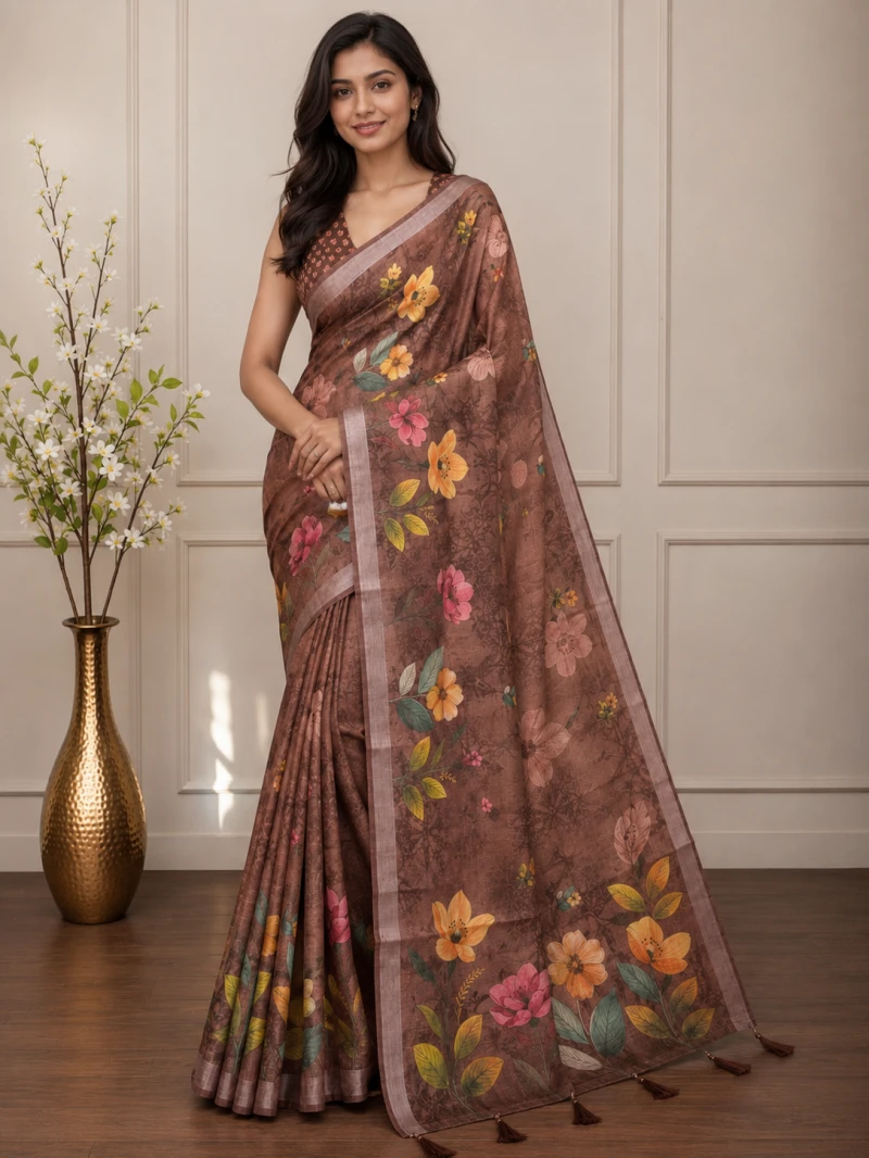 Mv Vis 26 Cotton Simar Floral Printed Saree Collection 3