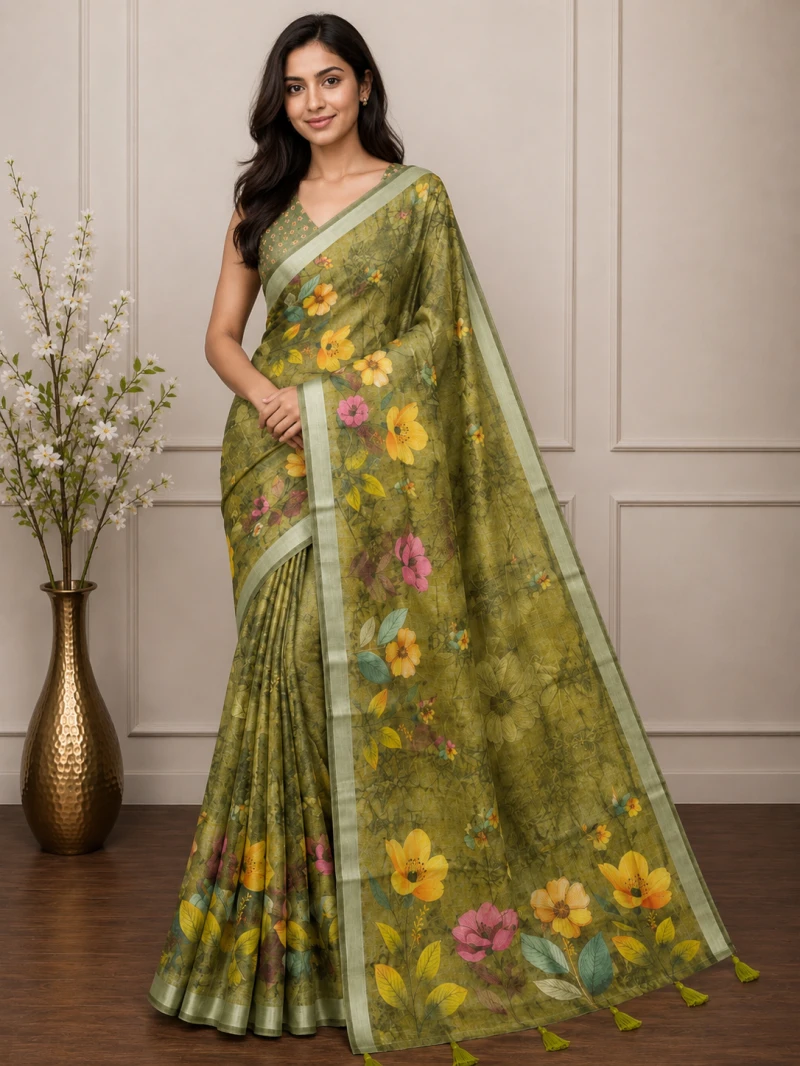 Mv Vis 26 Cotton Simar Floral Printed Saree Collection 4