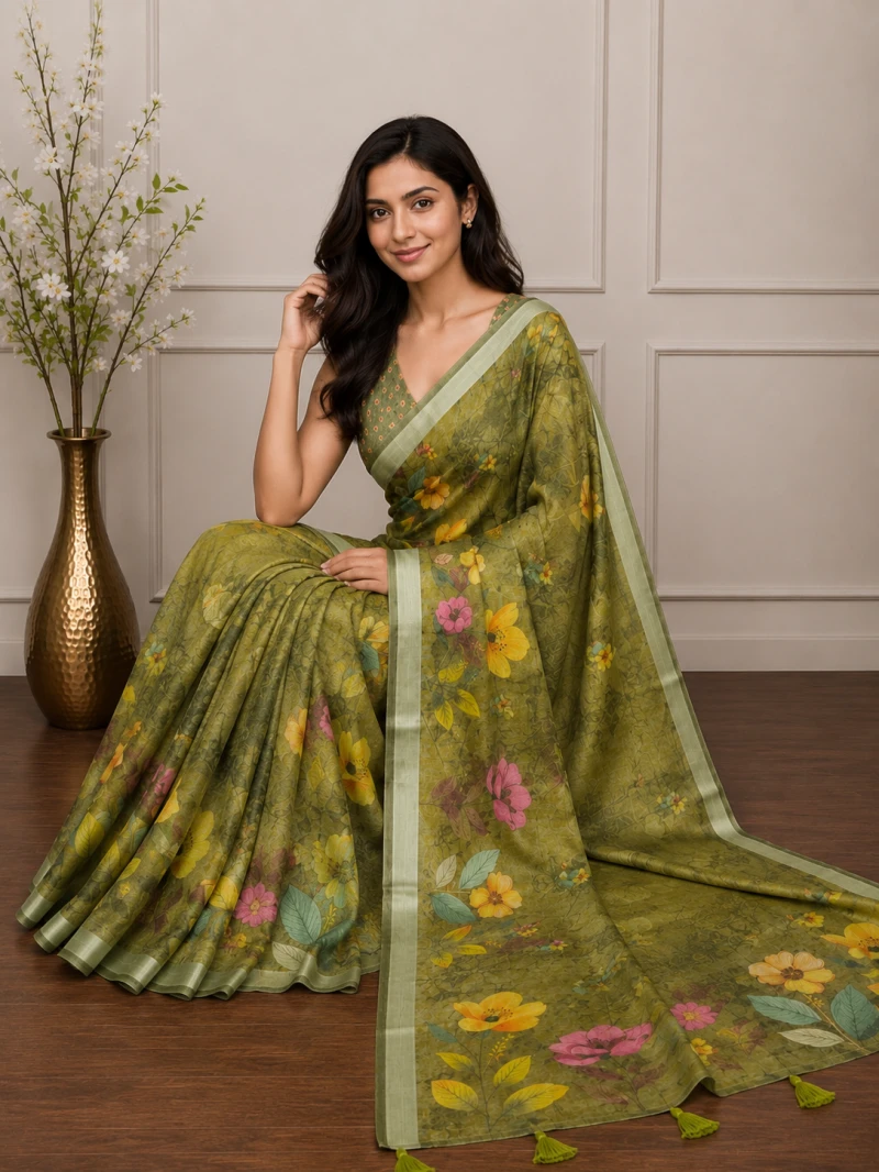 Mv Vis 26 Cotton Simar Floral Printed Saree Collection 5