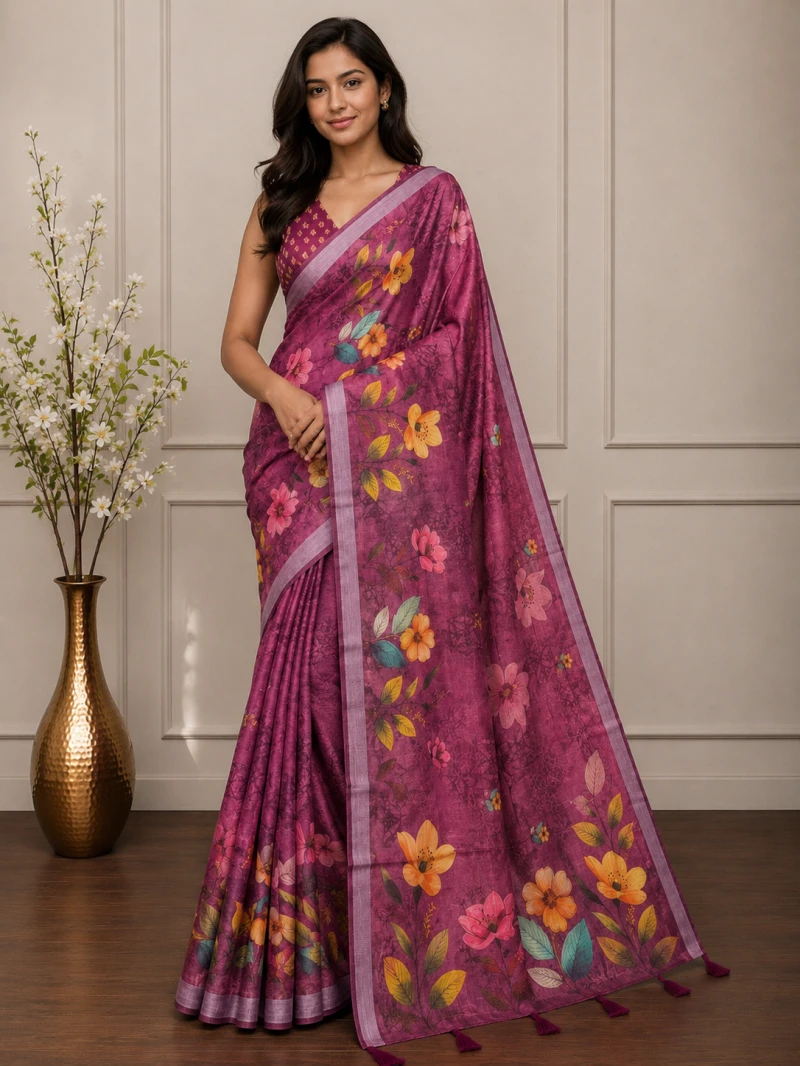 Mv Vis 26 Cotton Simar Floral Printed Saree Collection 6