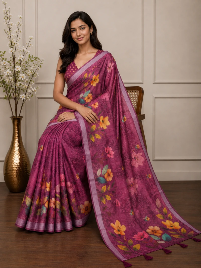 Mv Vis 26 Cotton Simar Floral Printed Saree Collection 7