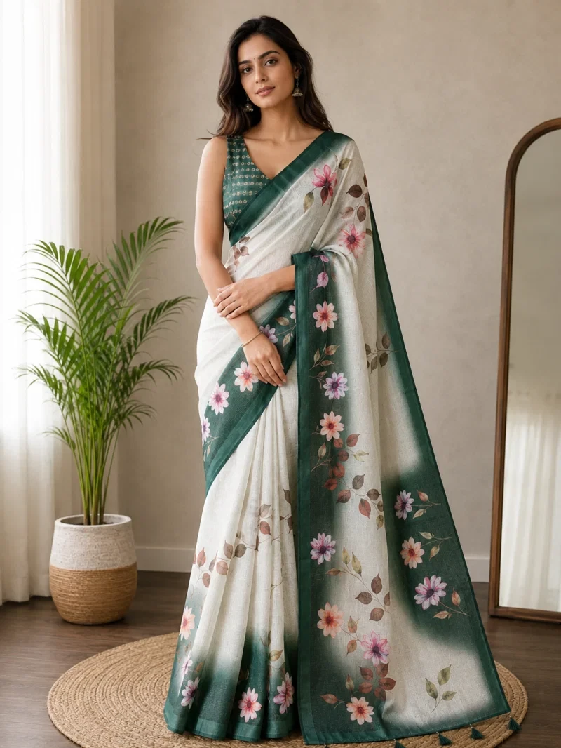Mv Vis 28 Cotton Simar Floral Printed Saree Collection
