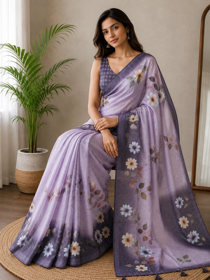 Mv Vis 28 Cotton Simar Floral Printed Saree Collection 2