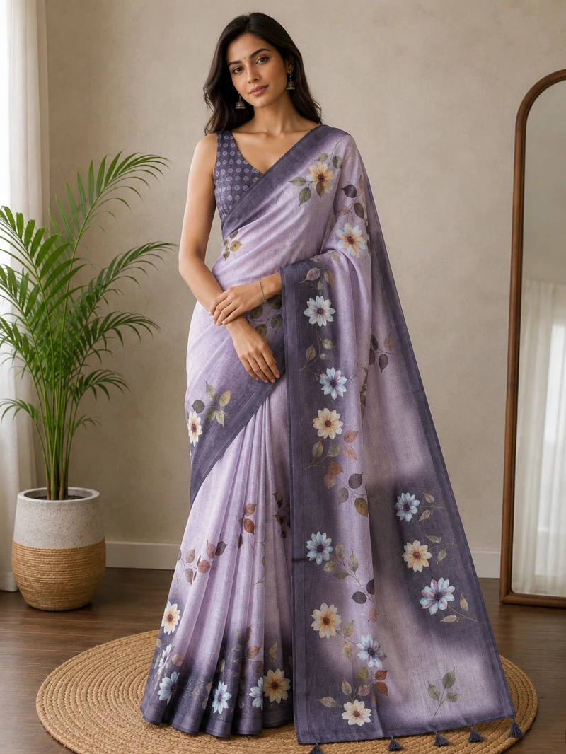 Mv Vis 28 Cotton Simar Floral Printed Saree Collection 3