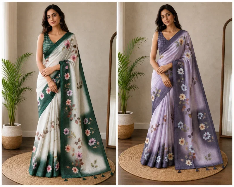 Mv Vis 28 Cotton Simar Floral Printed Saree Collection 4