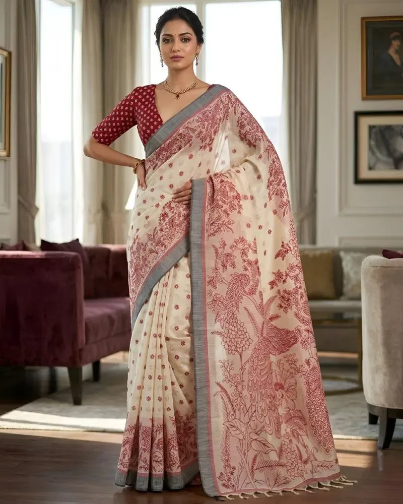 Mv Vis 3 Cotton Silk Floral Printed Saree Collection