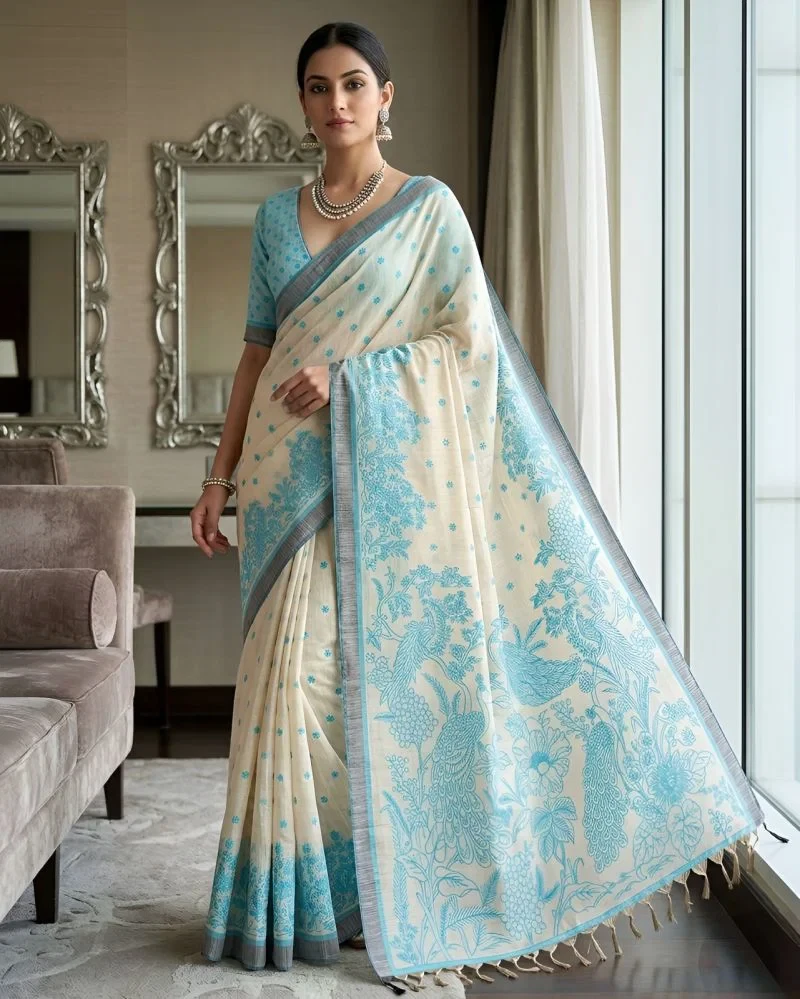 Mv Vis 3 Cotton Silk Floral Printed Saree Collection