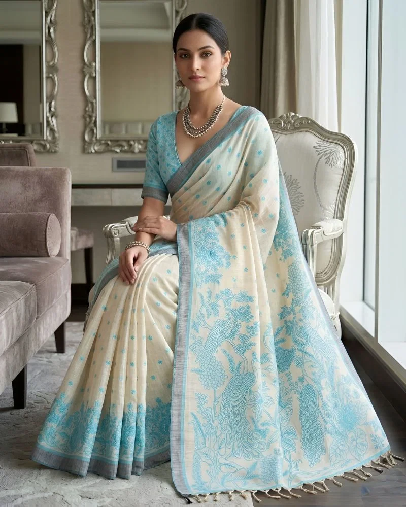 Mv Vis 3 Cotton Silk Floral Printed Saree Collection
