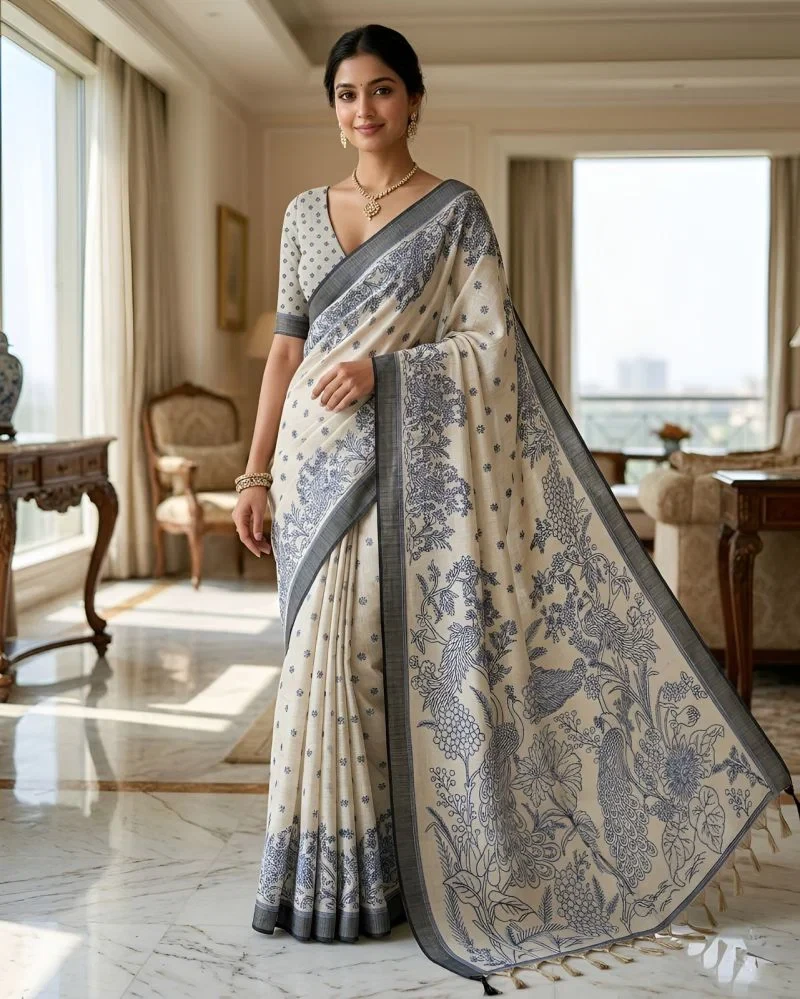 Mv Vis 3 Cotton Silk Floral Printed Saree Collection