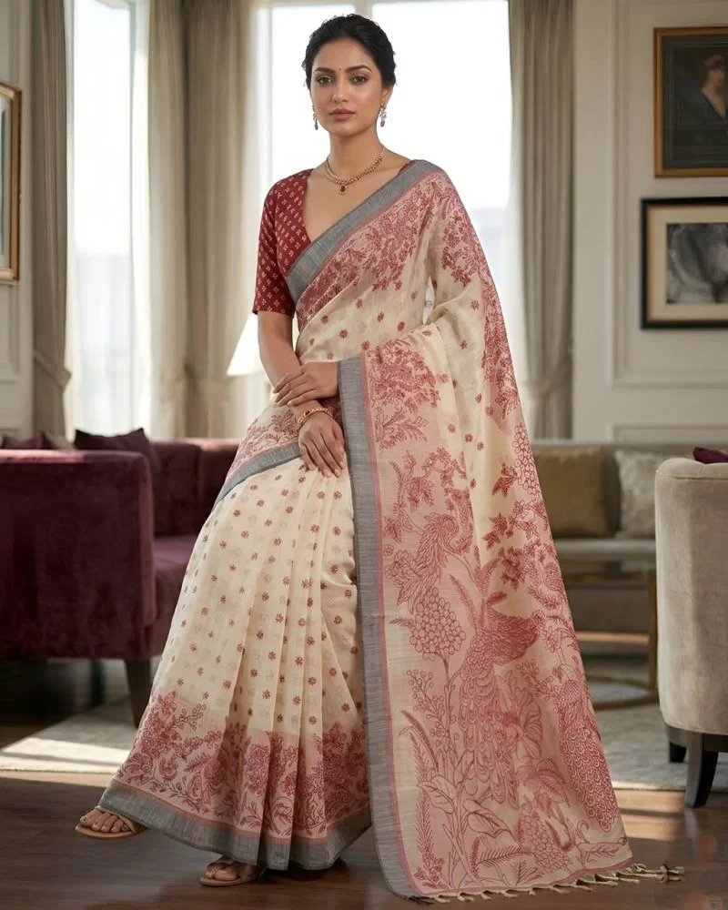 Mv Vis 3 Cotton Silk Floral Printed Saree Collection