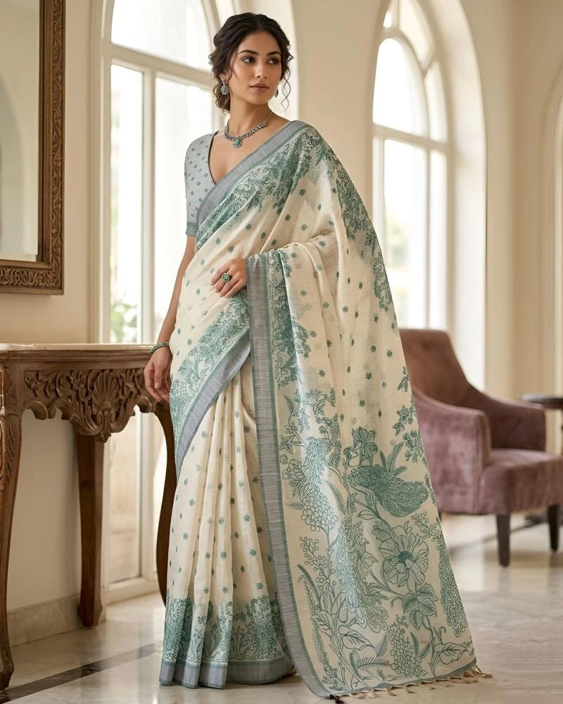 Mv Vis 3 Cotton Silk Floral Printed Saree Collection