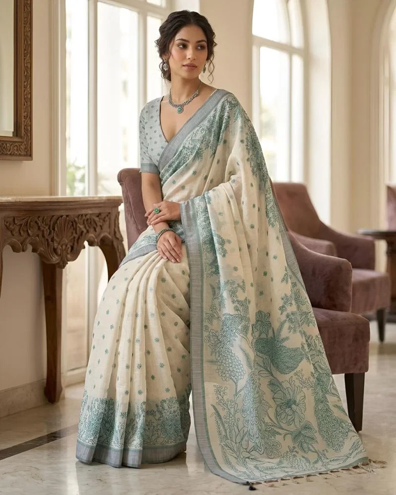 Mv Vis 3 Cotton Silk Floral Printed Saree Collection