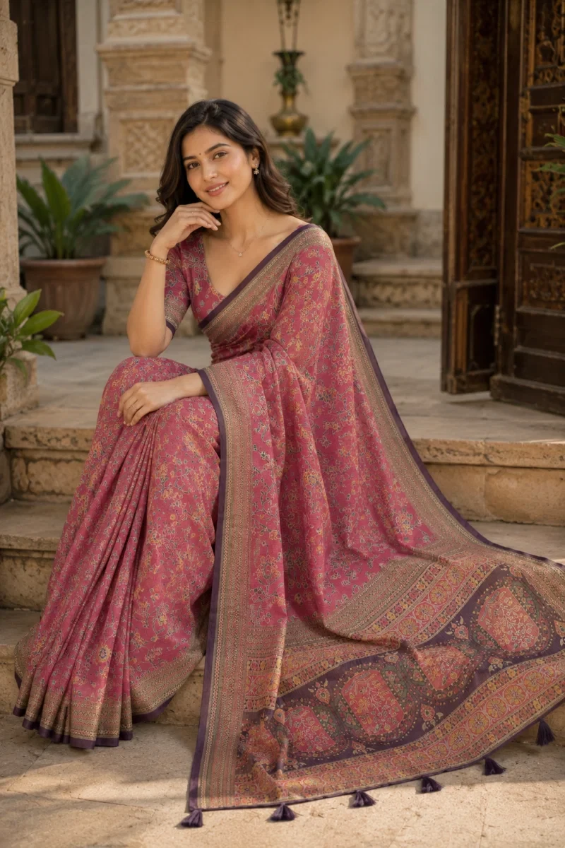 Mv Vis 4 Kanjivaram Silk Printed Saree Collection