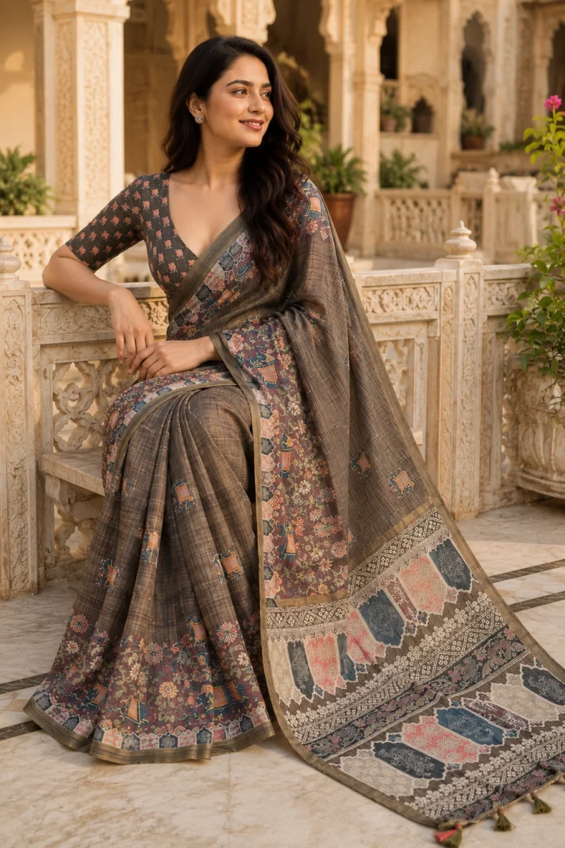 Mv Vis 5 Kanjivaram Silk Printed Saree Collection