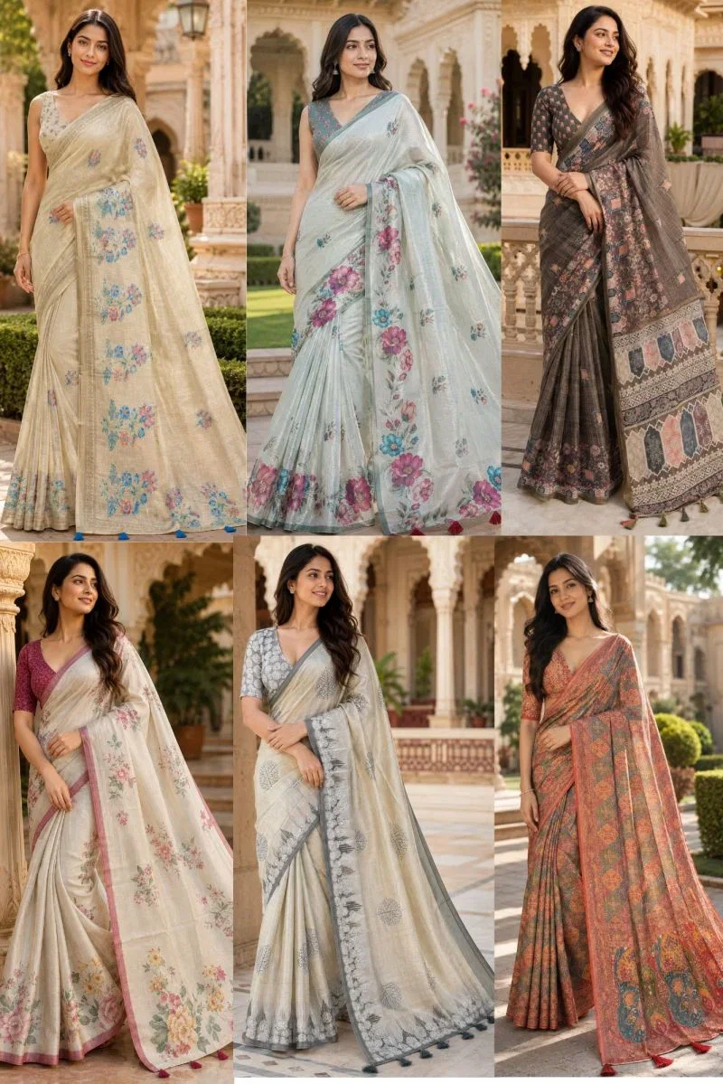 Mv Vis 5 Kanjivaram Silk Printed Saree Collection