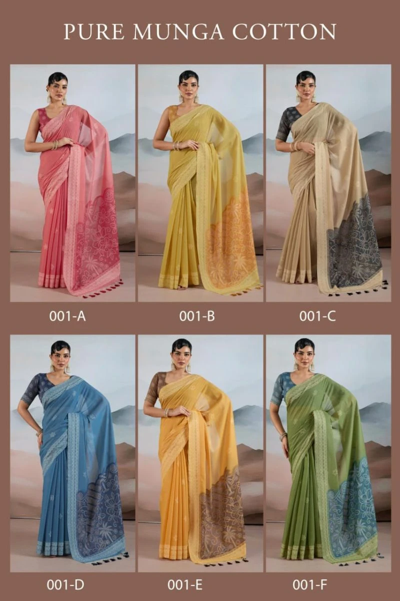 Pure Munga Cotton 001 a to F Cotton Handloom Saree Collection