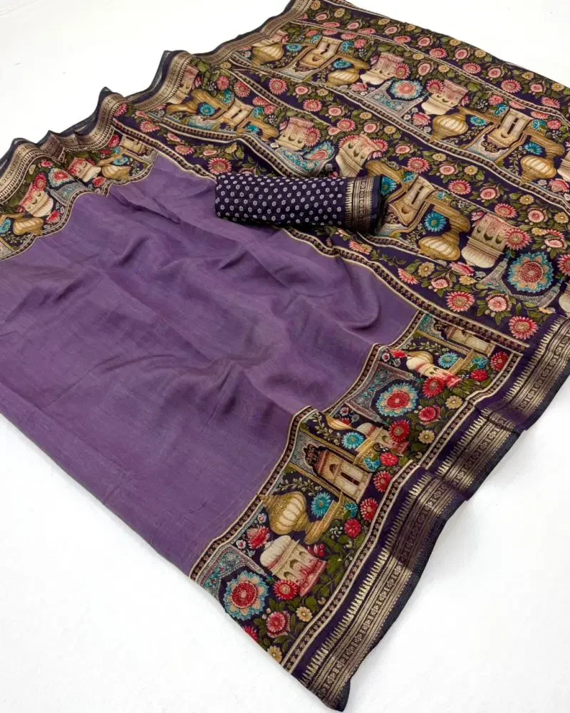 Rajyog D No 5801 to 06 Mul Cotton Temple Printed Sareee