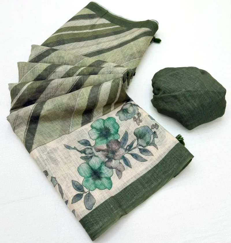 Rajyog Inara D No 10041 to 48 Linen Printed Fancy Saree