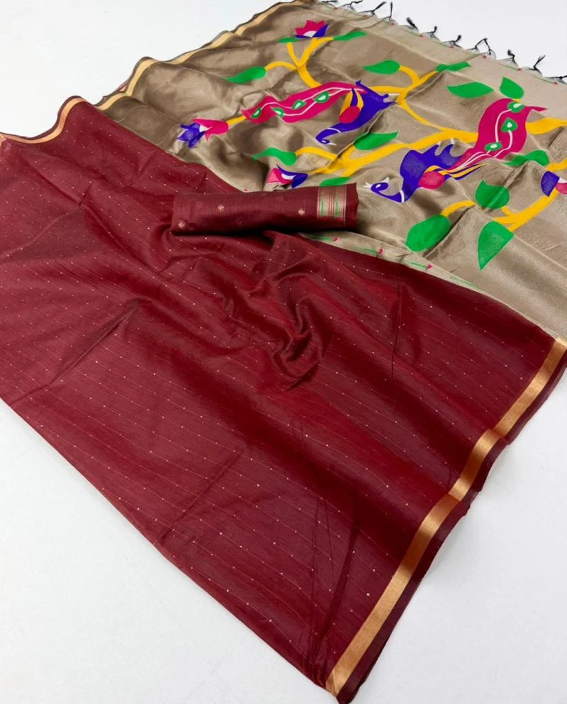 Rajyog Parrot Cotton Jamdani Weaving Saree Collection
