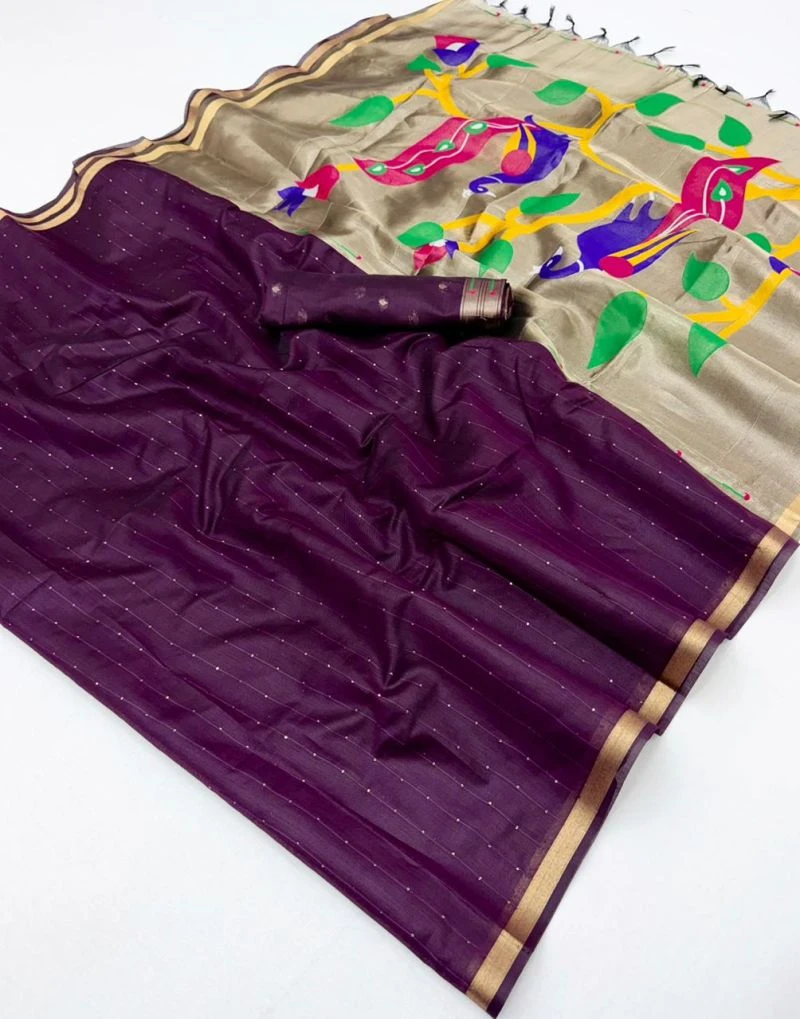 Rajyog Parrot Cotton Jamdani Weaving Saree Collection