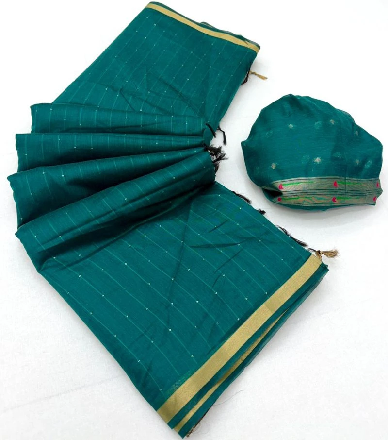 Rajyog Parrot Cotton Jamdani Weaving Saree Collection