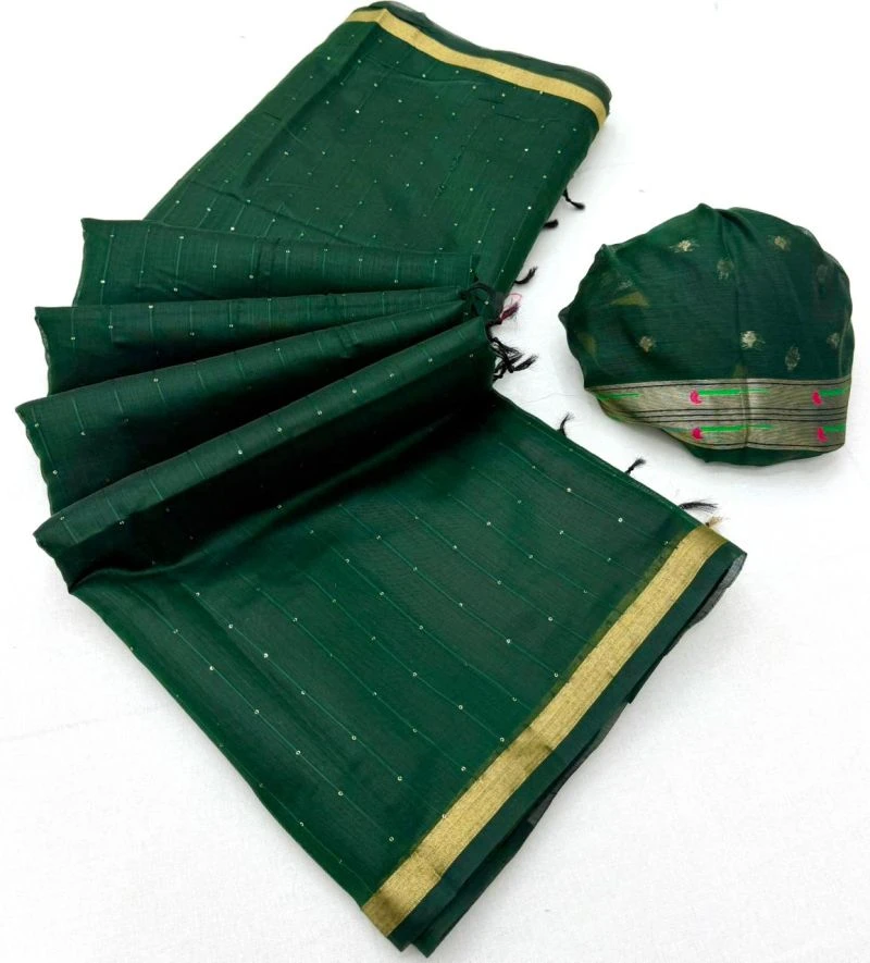 Rajyog Parrot Cotton Jamdani Weaving Saree Collection