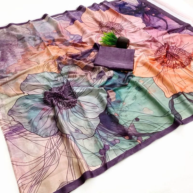 Rajyog Ruby Soft Crepe Italian Digital Printed Saree Collection