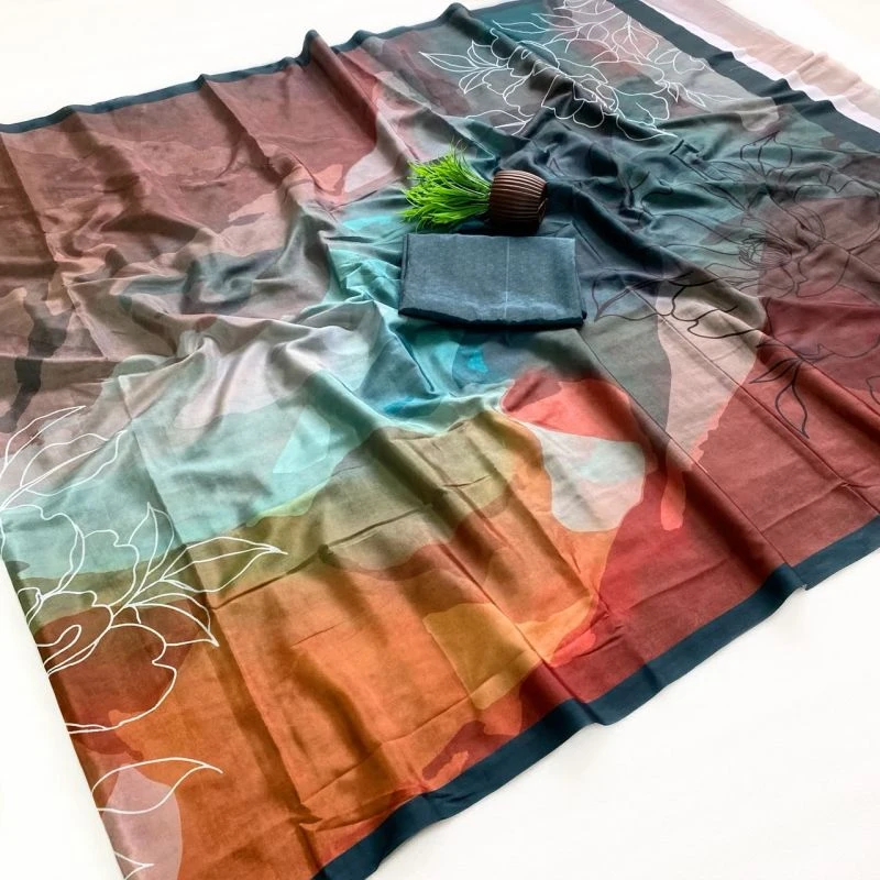 Rajyog Ruby Soft Crepe Italian Digital Printed Saree Collection