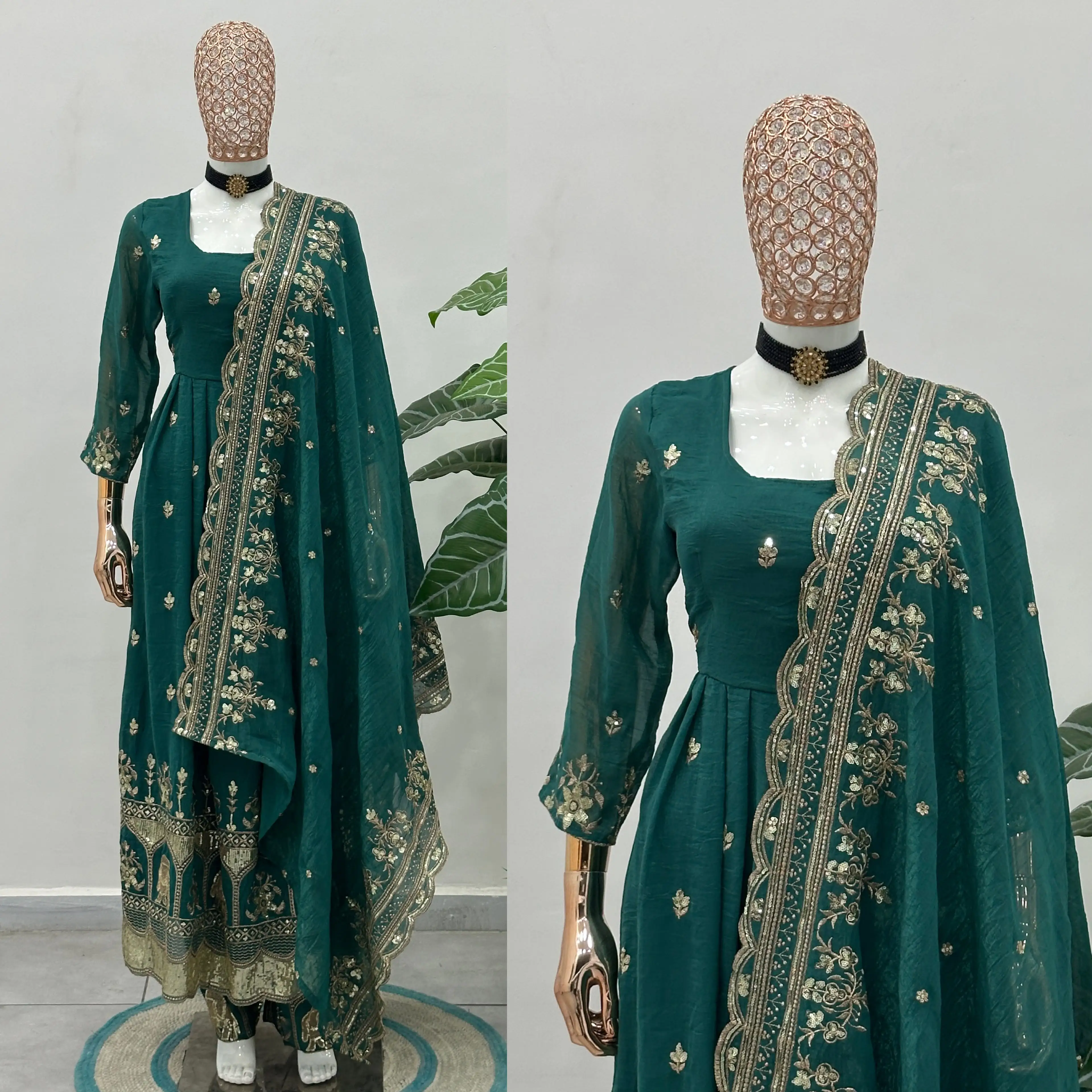 Royal Crunchy Silk Anarkali Gown Set