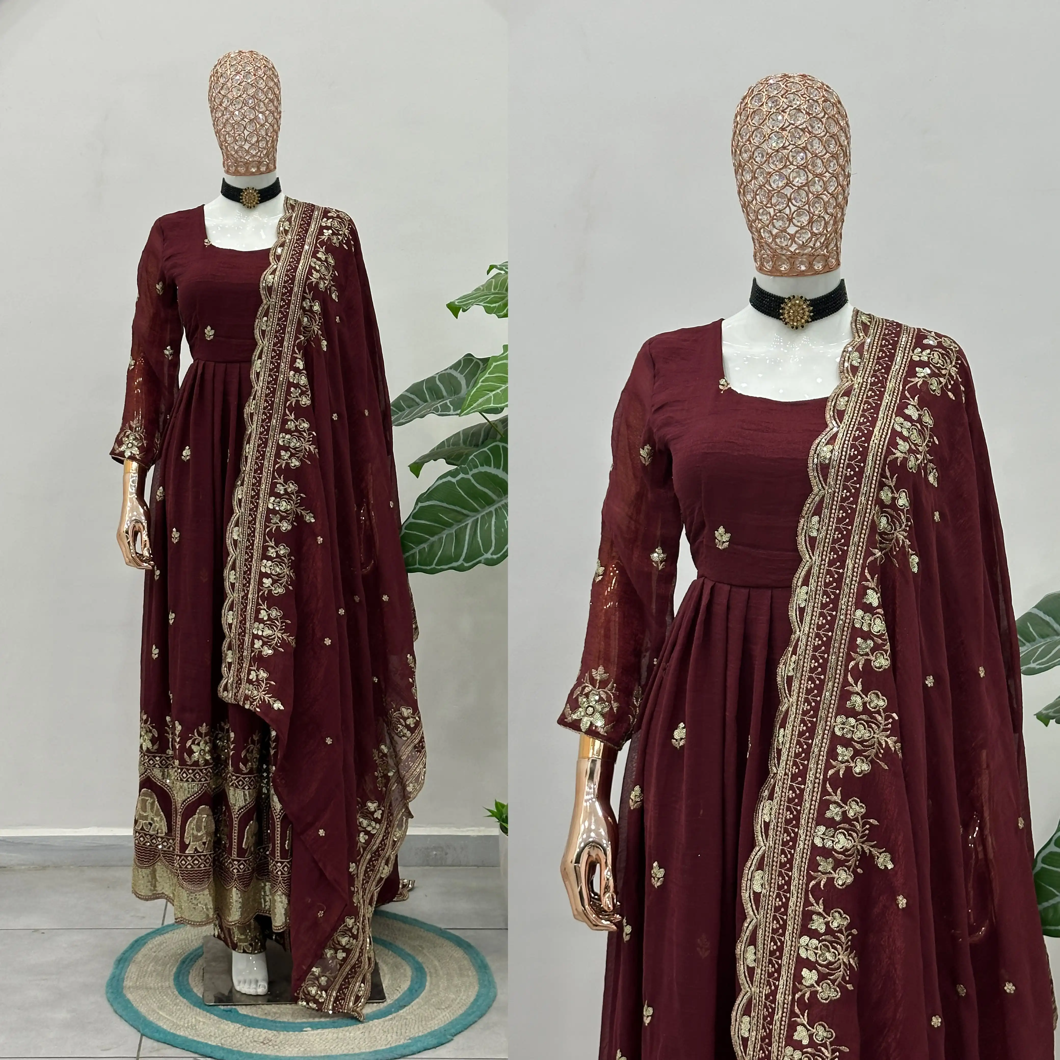 Royal Crunchy Silk Anarkali Gown Set